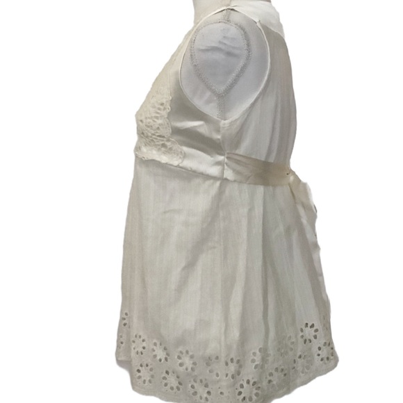 🆕 Ivory F21 Sleeveless Satin Tie Tunic Top NWT - Picture 2 of 7